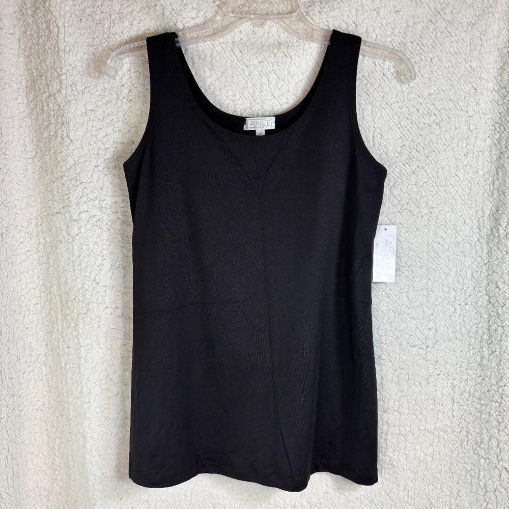 A'nue Miami A Line Tank Stretchy Black Women's Size Petite Small Made in USA NWT